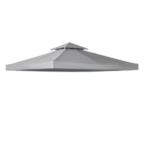Gazebo Replacement Canopy for Model 01 -0153, 2-Tier Top Cover for 9.84' x 9.84' Gazebo, Gray (TOP ONLY)