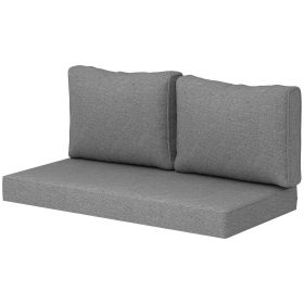 2 Seat Patio Furniture Cushions, 46x26x5 in, Thick Outdoor Loveseat Cushion Set with Removable Cover, Fade-Resistant Replacement Cushions for Ou