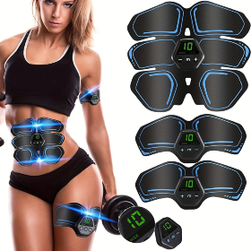 ABS Stimulator, Ab Trainer, EMS Muscle Stimulator LCD Screen Muscle Stimulator USB Rechargeable Por