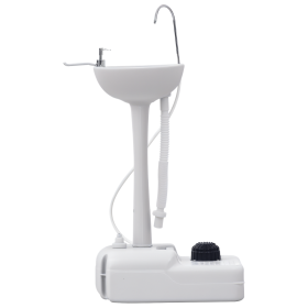 Portable Hand Washing Station, Handwashing Station Basin with 4.5 Gallon Tank, Rolling Wheels, Soap Dispenser, Towel Holder for RV, Outdoor Even