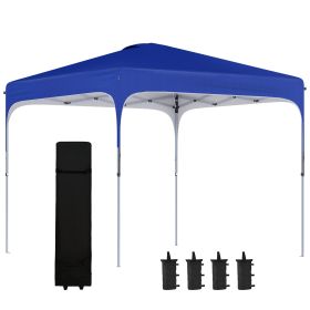 10' x 10' Pop Up Canopy Tent with Wheeled Carry Bag and 4 Sand Bags, Instant Sun Shelter, Tents for Parties, Height Adjustable, for Outdoor, Gar