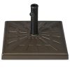 Outsunny Resin Patio Umbrella Base Stand, 20" Square Holder, Brown, Sturdy & Elegant