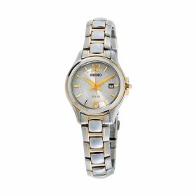 Seiko SUT250 Core Solar Two Tone Stainless Steel Silver Dial Women's Eco-Drive Watch