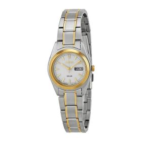 Seiko SUT108 Solar Two Tone Stainless Steel White Dial Women's Watch