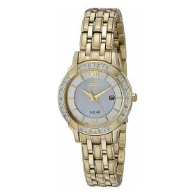 Seiko SUT280 Solar Diamond Accent Mother of Pearl Dial Women's Watch