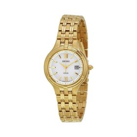 Seiko SUT220 Core Solar Gold Tone Stainless Steel Silver Dial Women's Watch