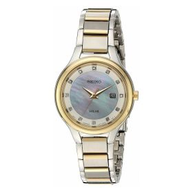 Seiko SUT318 Solar Two Tone Mother of Pearl Dial Women's Diamond Watch