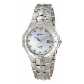 Seiko SUT125 Coutura Solar Silver Stainless Steel Diamond Markers Women's Watch