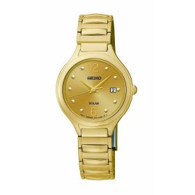 Seiko SUT180 Core Solar Champagne Dial Gold Tone Stainless Steel Women's Watch