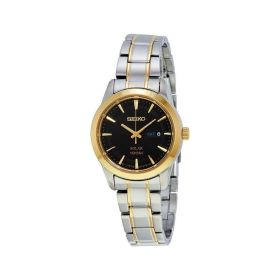 Seiko SUT166 Core Solar Black Dial Two Tone Stainless Steel Women's Quartz Watch