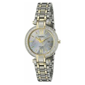 Seiko SUT198 Solar Mother of Pearl Dial Diamond Bezel Women's Quartz Watch