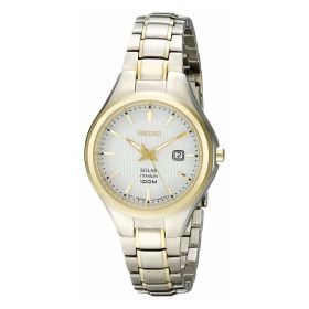 Seiko SUT206 Solar Two Tone Titanium White Dial Women's Quartz Watch