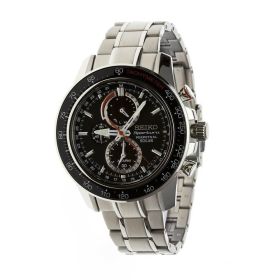 Seiko SSC357 Sportura Solar Black Dial Silver Stainless Steel Men's Chronograph Watch