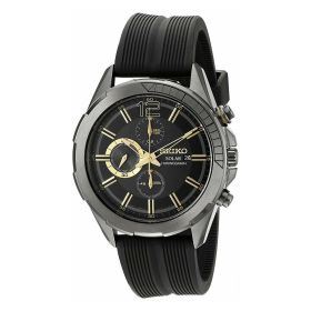 Seiko SSC385 Recraft Solar Black Silicone Men's Chronograph Quartz Watch