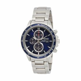 Seiko SSC431 Solar Stainless Steel Blue Dial Men's Chronograph Eco-Drive Watch