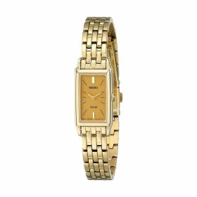 Seiko SUP030 Solar Gold Tone Stainless Steel Champagne Dial Women's Quartz Watch