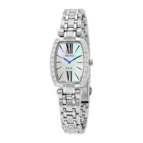 Seiko SUP283 Tressia Solar Mother of Pearl Dial Diamond Accent Women's Watch