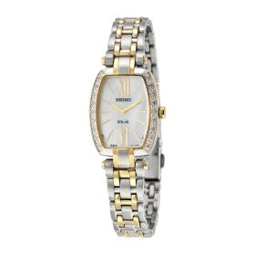 Seiko SUP284 Tressia Solar Two Tone Mother of Pearl Dial Women's Diamond Watch