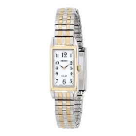 Seiko SUP242 Solar Two Tone Stainless Steel White Dial Women's Expansion Watch