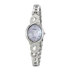 Seiko SUP339 Core Solar Swarovski Crystals Pink Mother of Pearl Dial Women's Watch