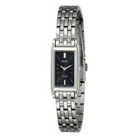 Seiko SUP043 Solar Silver Stainless Steel Black Dial Women's Quartz Watch