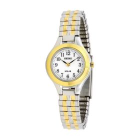 Seiko SUP100 Solar White Dial Two Tone Stainless Steel Women's Watch