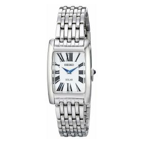 Seiko SUP267 Solar Core White Dial Blue Hand Markers Stainless Steel Women's Watch