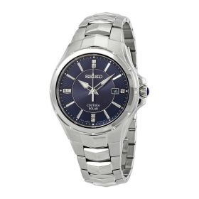 Seiko SNE443 Coutura Solar Powered Blue Diamond Dial Stainless Steel Men's Watch