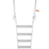 VEVOR Dock Ladder Flip Up 4 Steps, 350lbs Load Capacity, Aluminum Pontoon Boat Ladder with 4" Wide Step & Nonslip Rubber Mat