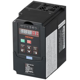 VEVOR VFD 1HP, 0.75KW, 3.5A, 1 or 3 Phase 220V Input to 3 Phase 220V Output Variable Frequency Drive, 40-60Hz Input