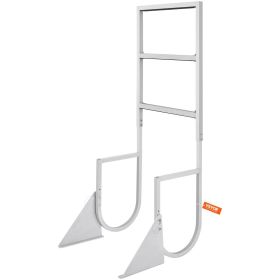 VEVOR Dock Ladder, Flip-Up 3 Steps, 350 lbs Load Capacity, Aluminum Alloy Pontoon Boat Ladder with 2'' Wide Step & Nonslip Rubber Mat