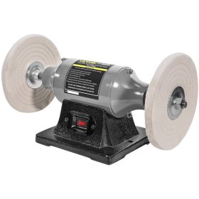VEVOR Bench Buffer Polisher, 8 inch Buffing Machine 370W Motor with 3450 RPM, Heavy Duty Benchtop Lathe Polishing Machine for Jewelry, Wood, Silver