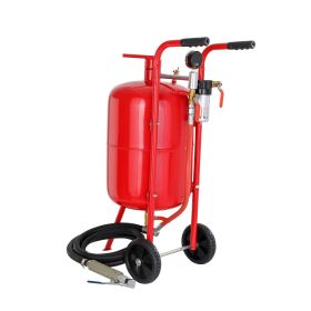 VEVOR 10Gal/40L Sandblaster Equipped w/Nozzle Shut-Off Valve Pressure Gauge Ceramic Nozzle Rubber Wheels Grit Power Sand Blasters Portable Sandblastin