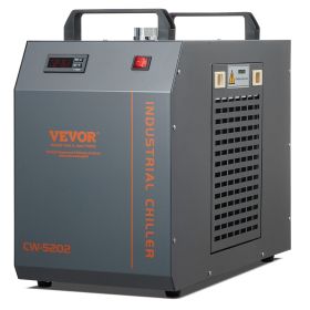 VEVOR Industrial Water Chiller, CW-5202, Industrial Water Cooler Cooling System with Built-in Compressor 7L Water Tank Capacity 18 L/min Max Flow Rate