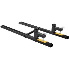 VEVOR Pallet Forks, 2000 lbs Tractor Bucket Forks, 60" Total Length Clamp on Pallet Forks with Adjustable Stabilizer bar