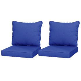 4 Patio Chair Cushions with Seat & Backrest, Fade Resistant Seat Replacement Cushion Set, Navy Blue