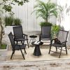 Outsunny 4-Pack Black Folding Chairs Stackable Patio Dining Versatile Seating