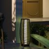 Outsunny Solar-Powered Rattan Floor Lamp, Auto On/Off LED Outdoor Garden Lantern, Pathway Light, Gray
