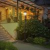 Outsunny Solar-Powered Vintage Outdoor Lamp Post Light 92.5" Weather-Resistant Clear Glass Black