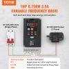 VEVOR VFD 1HP, 0.75KW, 3.5A, 1 or 3 Phase 220V Input to 3 Phase 220V Output Variable Frequency Drive, 40-60Hz Input