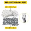 VEVOR Anchor Rode and Chain, 15' x 5/16" Boat Anchor Chain, 1/2" x 200' Nylon Rope, 2.2T Chain Tension Galvanized Steel Chain