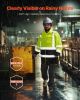 High Visibility Reflective Safety Jacket Waterproof Hoodie Yellow with Black L