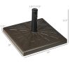 Outsunny Resin Patio Umbrella Base Stand, 20" Square Holder, Brown, Sturdy & Elegant