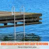 VEVOR Dock Ladder, Flip-Up 4 Steps, 350 lbs Load Capacity, Aluminum Alloy Pontoon Boat Ladder with 2'' Wide Step & Nonslip Rubber Mat