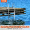 VEVOR Dock Ladder, Flip-Up 3 Steps, 350 lbs Load Capacity, Aluminum Alloy Pontoon Boat Ladder with 2'' Wide Step & Nonslip Rubber Mat