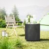 HOMCOM 2.6 Gal Outdoor Side Table, 3-In-1 Concrete Cooler Bar Table with Storage, Removable Ice Bucket and Lid, Charcoal Gray