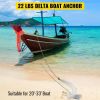 VEVOR Delta Type Boat Anchor 22 lb 10 kg Delta Anchor, Galvanized Steel Boat Anchor, Triangle Plow Anchor Boat Marine Anchor