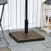 Outsunny Resin Patio Umbrella Base Stand, 20" Square Holder, Brown, Sturdy & Elegant