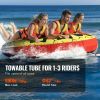 VEVOR Towable Tube for Boating, 1-3 Riders Inflatable Boat Tubes and Towables, 510 lbs, 63" Round Water Sport Towable Tubes for Boats to Pull