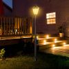 Outsunny 94.5" Outdoor Solar Lamp Post Light, Aluminum Floor Lamp, Solar Powered Vintage Street Light for Garden, Lawn, Pathway, Driveway, Black